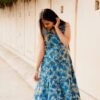 Blue Bloom Floral Cotton Summer Dress Blue Bloom Floral Cotton Summer Dress