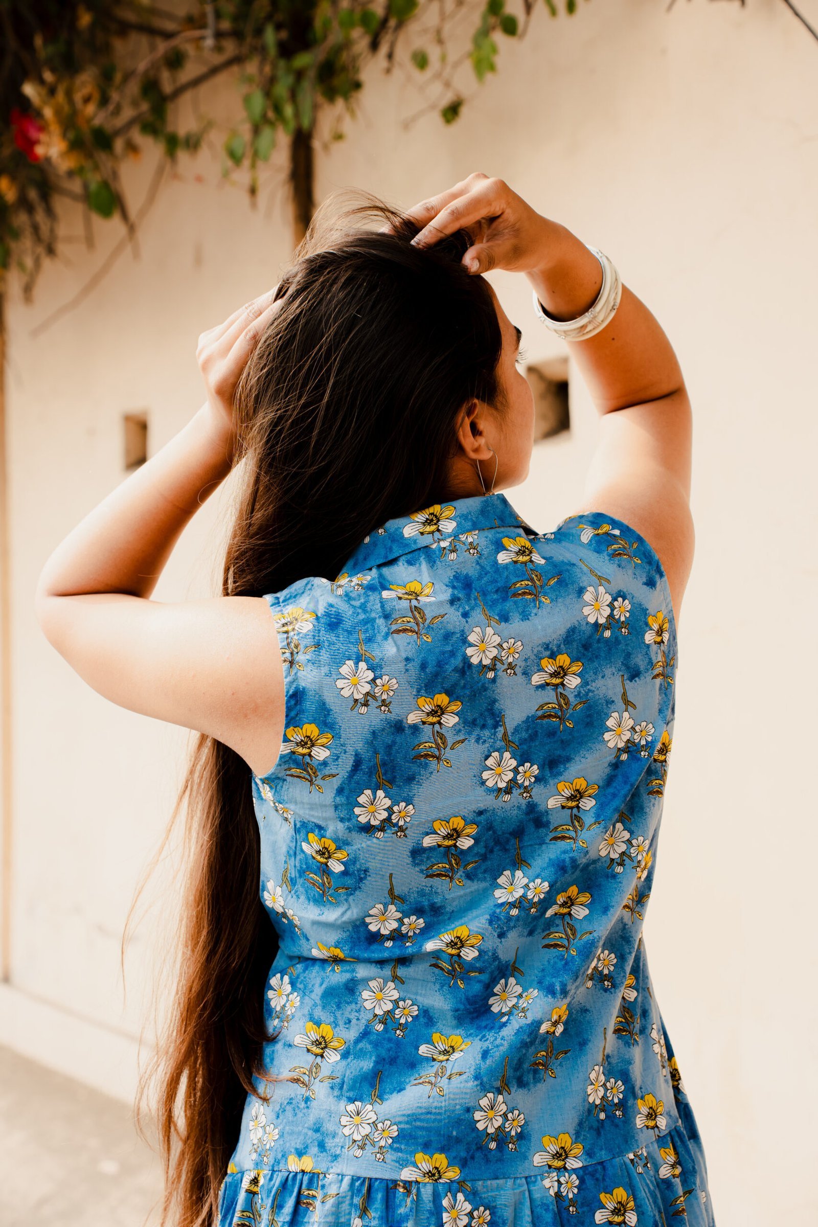 DSC03124-scaled-1.jpg Blue Bloom Floral Cotton Summer Dress