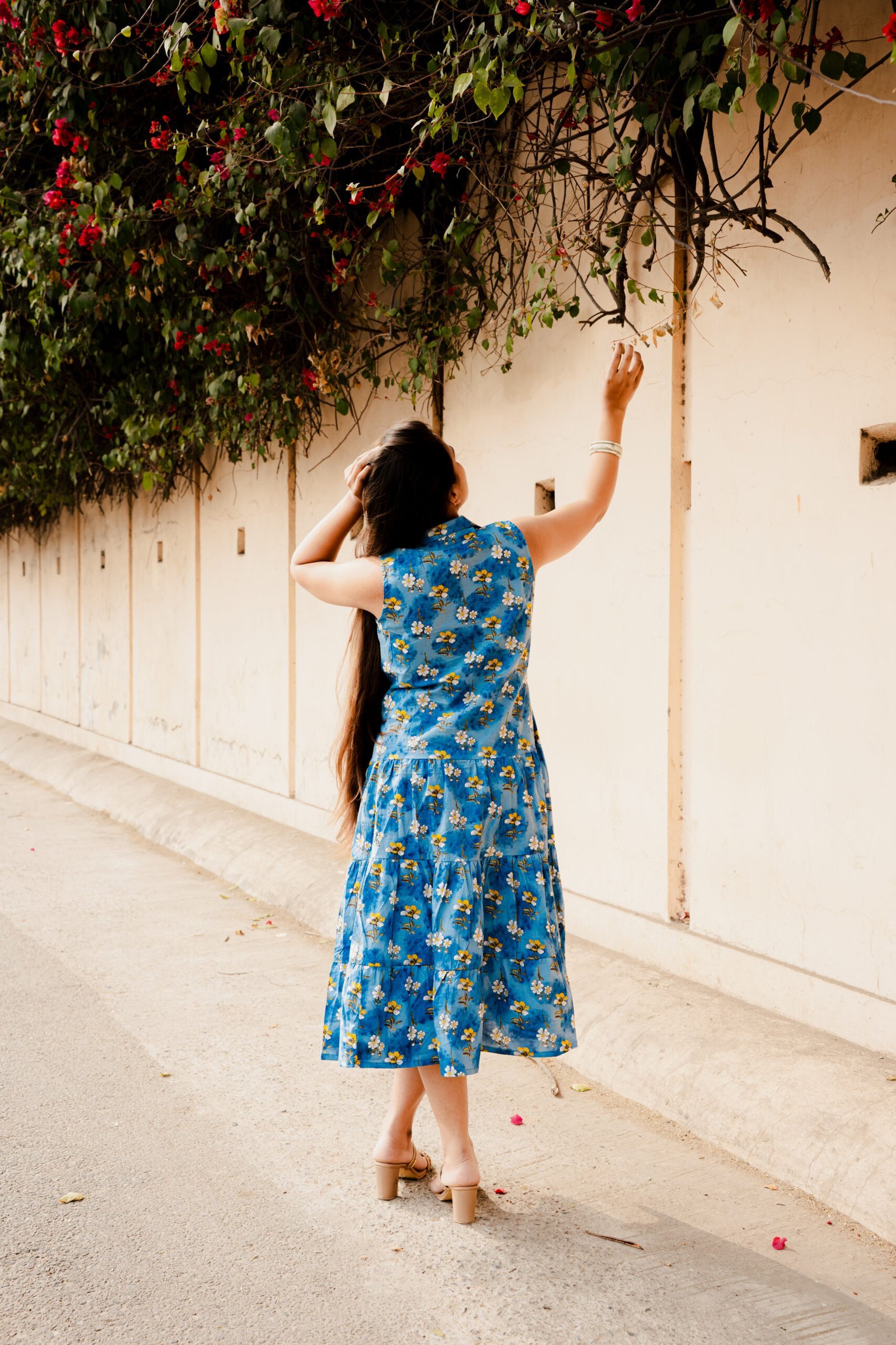 DSC03126-scaled-1.jpg Blue Bloom Floral Cotton Summer Dress