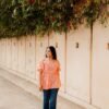 DSC03133-scaled-1.jpg Orange Gingham Cotton Off-Shoulder Top