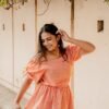 DSC03140-scaled-1.jpg Orange Gingham Cotton Off-Shoulder Top