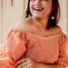 DSC03168-scaled-1.jpg Orange Gingham Cotton Off-Shoulder Top