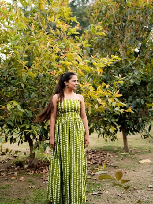 Olive Aura Cotton Gown