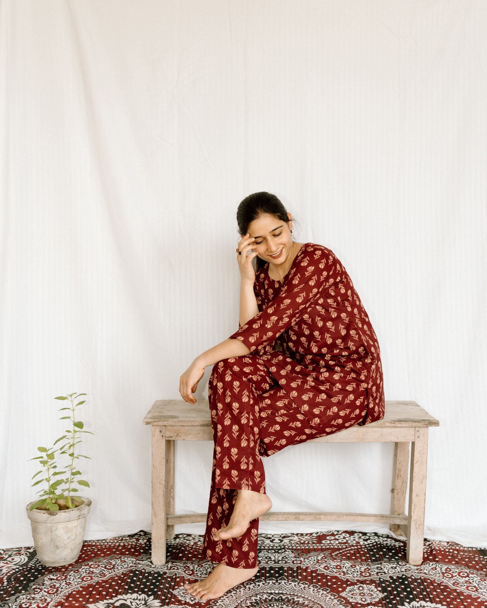 JAT02443-scaled-1.jpg Maroon Beige Printed Cotton Co-Ord Set