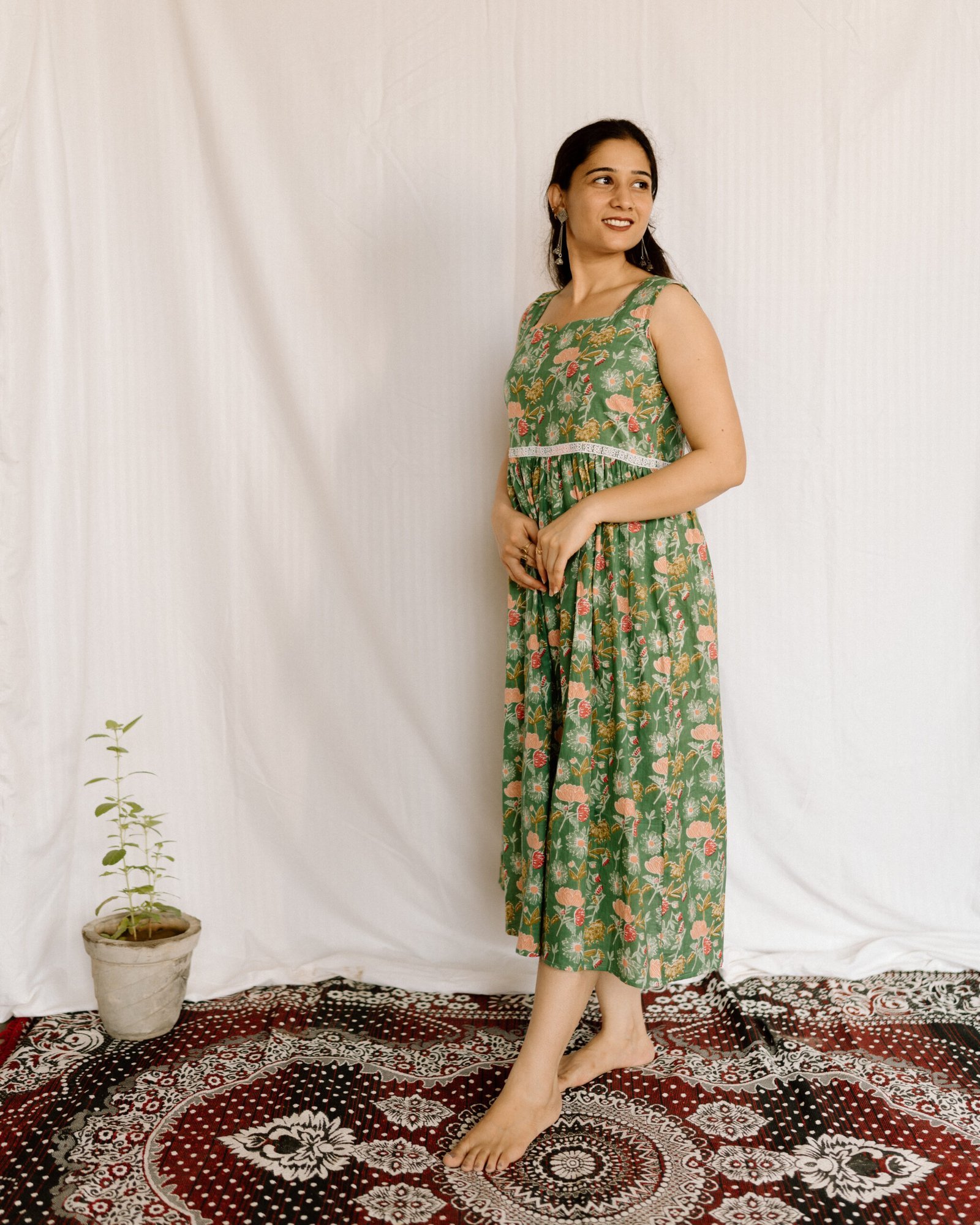 JAT02675-scaled-1.jpg Sage Green Floral Cotton Midi Dress