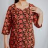 Black Red Floral Cotton Top Black Red Floral Cotton Top