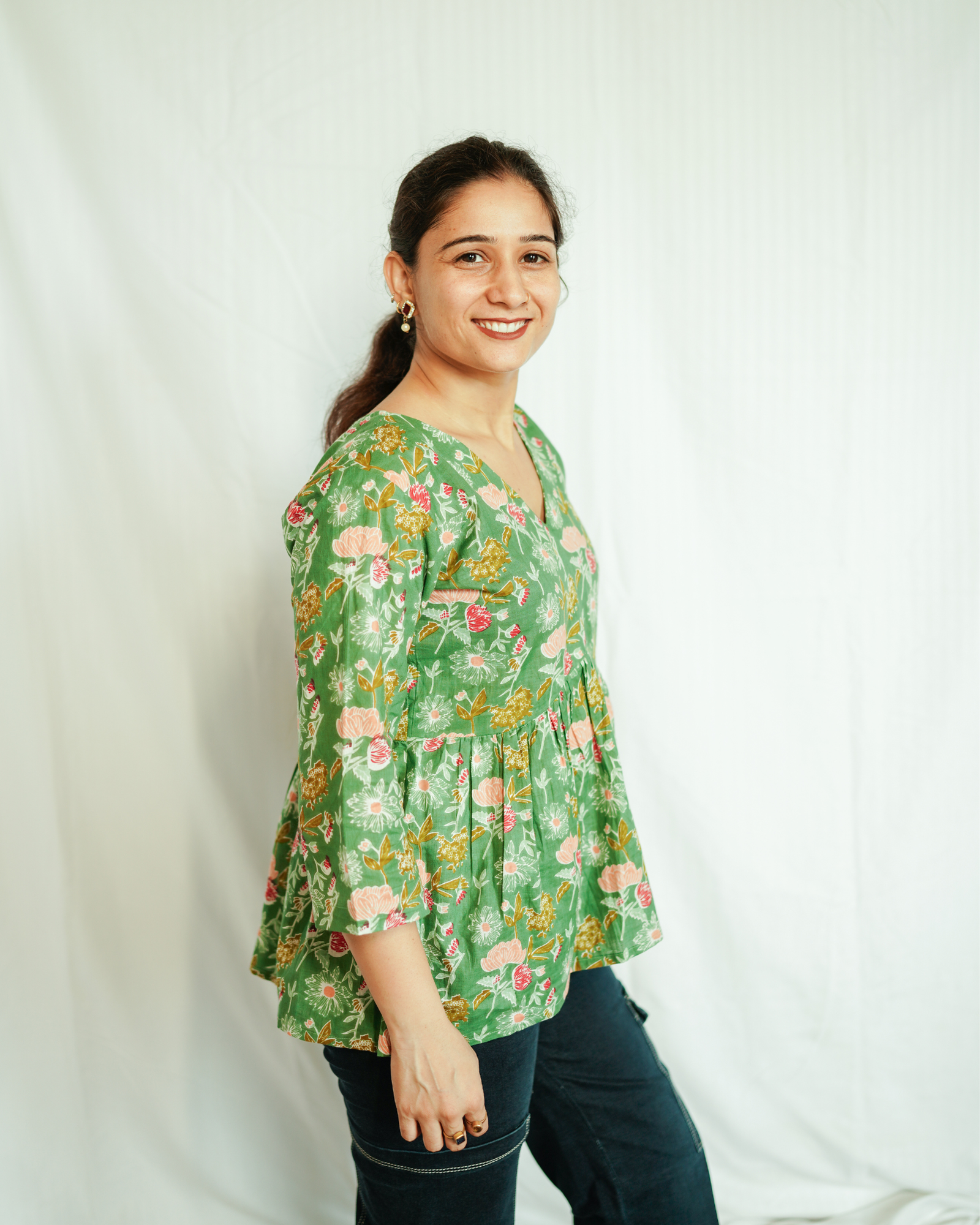Untitled-design.zip-1.png Green Meadow Floral Cotton Top