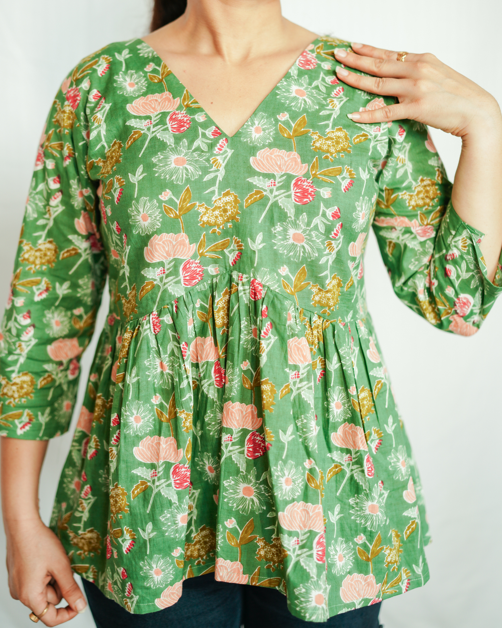 Untitled-design.zip-3.png Green Meadow Floral Cotton Top