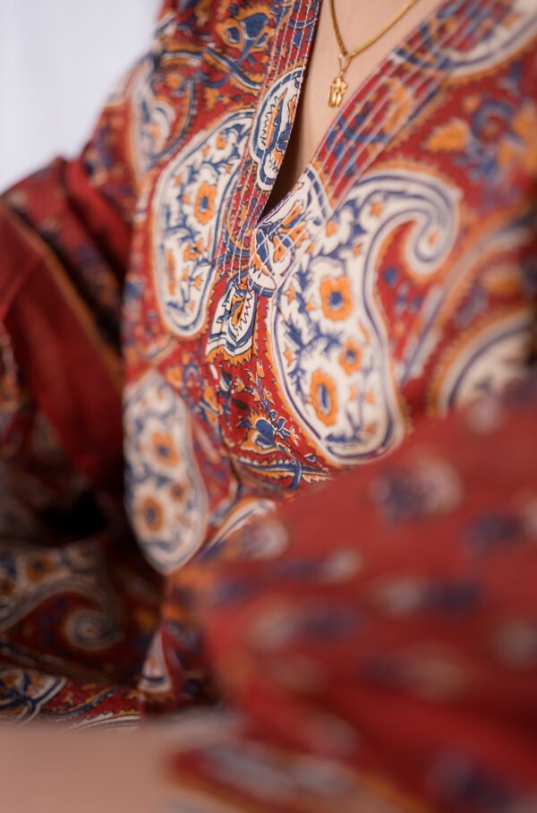 Rust Paisley Cotton Kurta Set