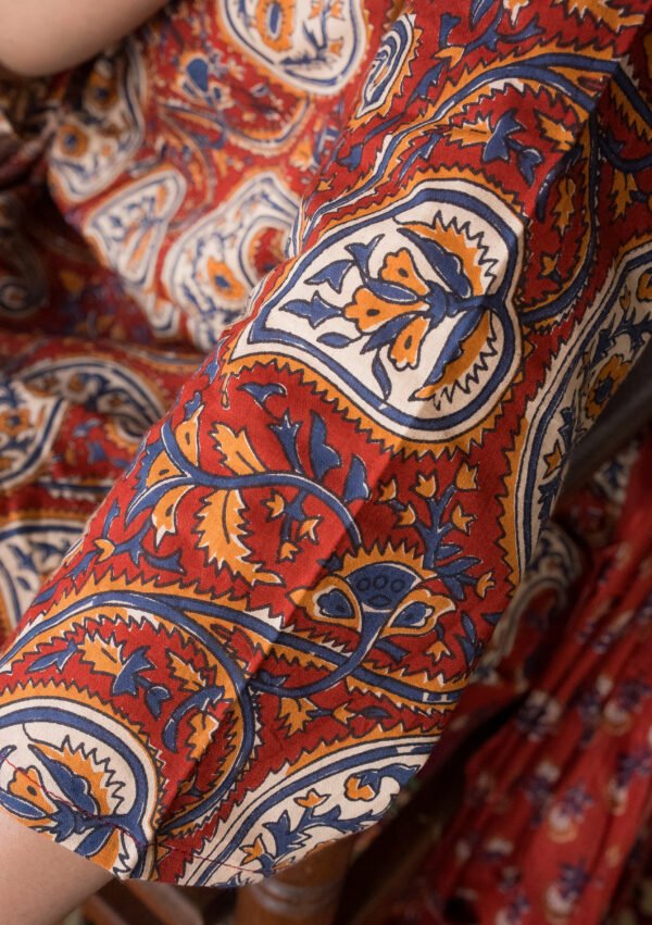 Rust Paisley Cotton Kurta Set