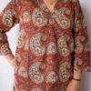 Rust Paisley Cotton Kurta Set