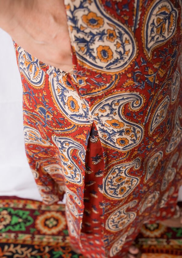 Rust Paisley Cotton Kurta Set